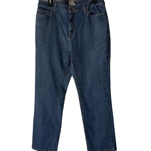 LLBean Classic Fit Womens Blue Denim Jeans Size 16 Regular Casual Basic